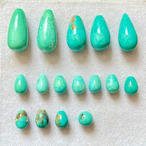Turquoise Gemstone Drops, Smooth Stone Long Drop Shape 121Carat, 8mm To 11x24mm, turquoise Natural  Gemstone For Jewelry Making 16 Pcs Lot