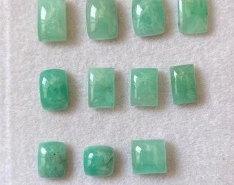 Emerald Cabochon Gemstone Mix Shape Loose Gemstone Lot Weight-18Ct, Size-6x6mm To 6x9mm Natural Green Emerald Gemstone For Making Jewelry