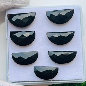 Black Onyx Carved Moon Shape, Natural Black Onyx Gemstone, Black Onyx faceted, Weight-33Ct, Size- 15-18mm, gemstone For Jewelry Making