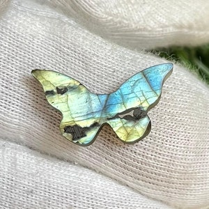 Natural labradorite Carved Butterfly, Butterfly Shape Labradorite Gemstone Weight-5Crt, Size-11x20MM, labradorite Carving For Making Jewelry