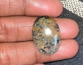 ブラックサンストーン宝石ブラックサンストーンカボションブラックサンストーンルース半貴石ジュエリー製作用宝石、17.10カラット、サイズ25x17x5mm
