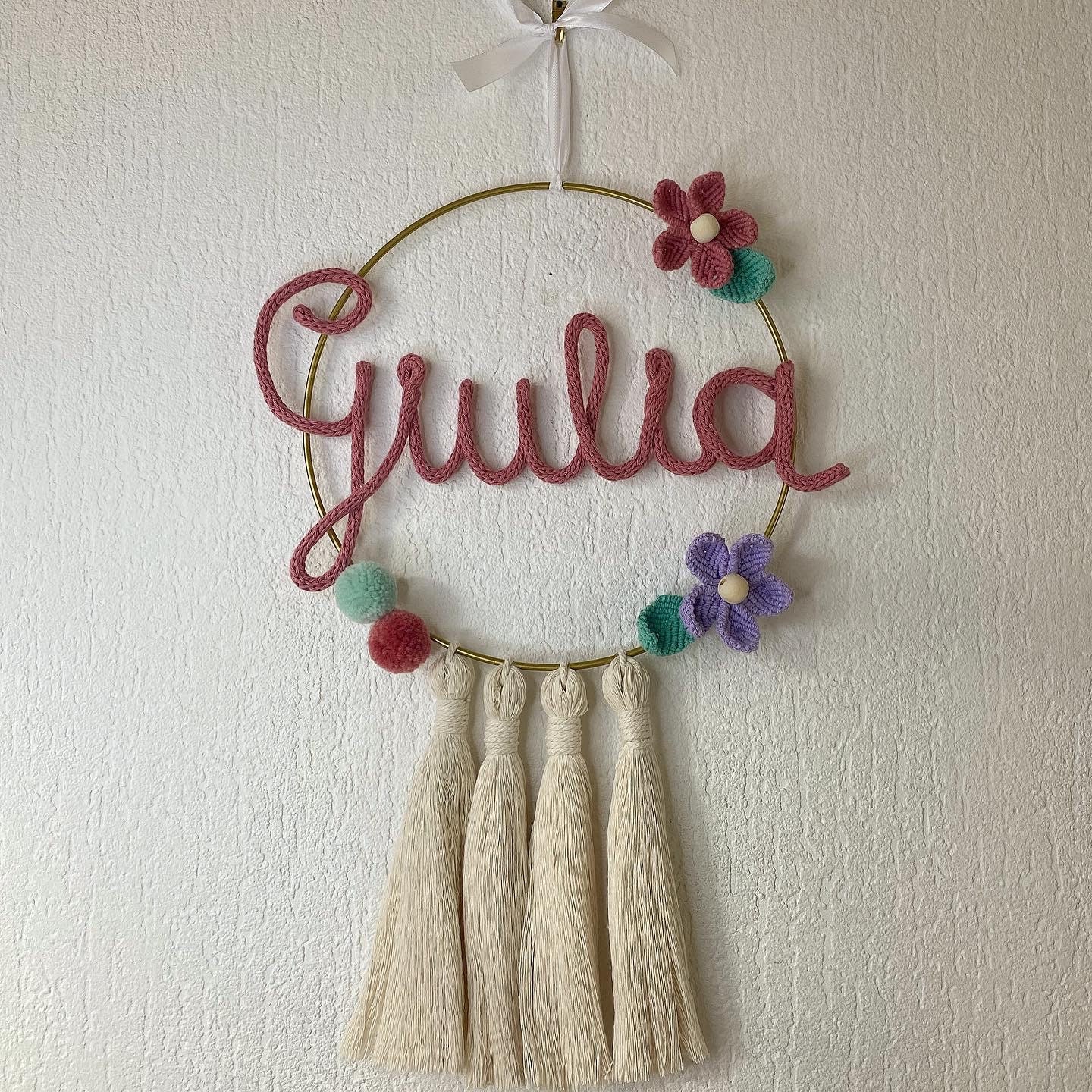 Couronne Prénom Personnalisée en Macramé