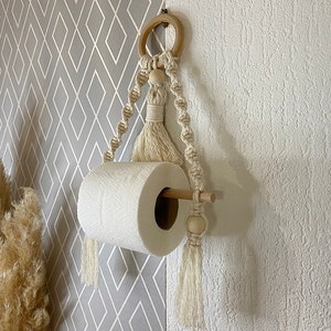 Macrame toilet paper holder, boho holder