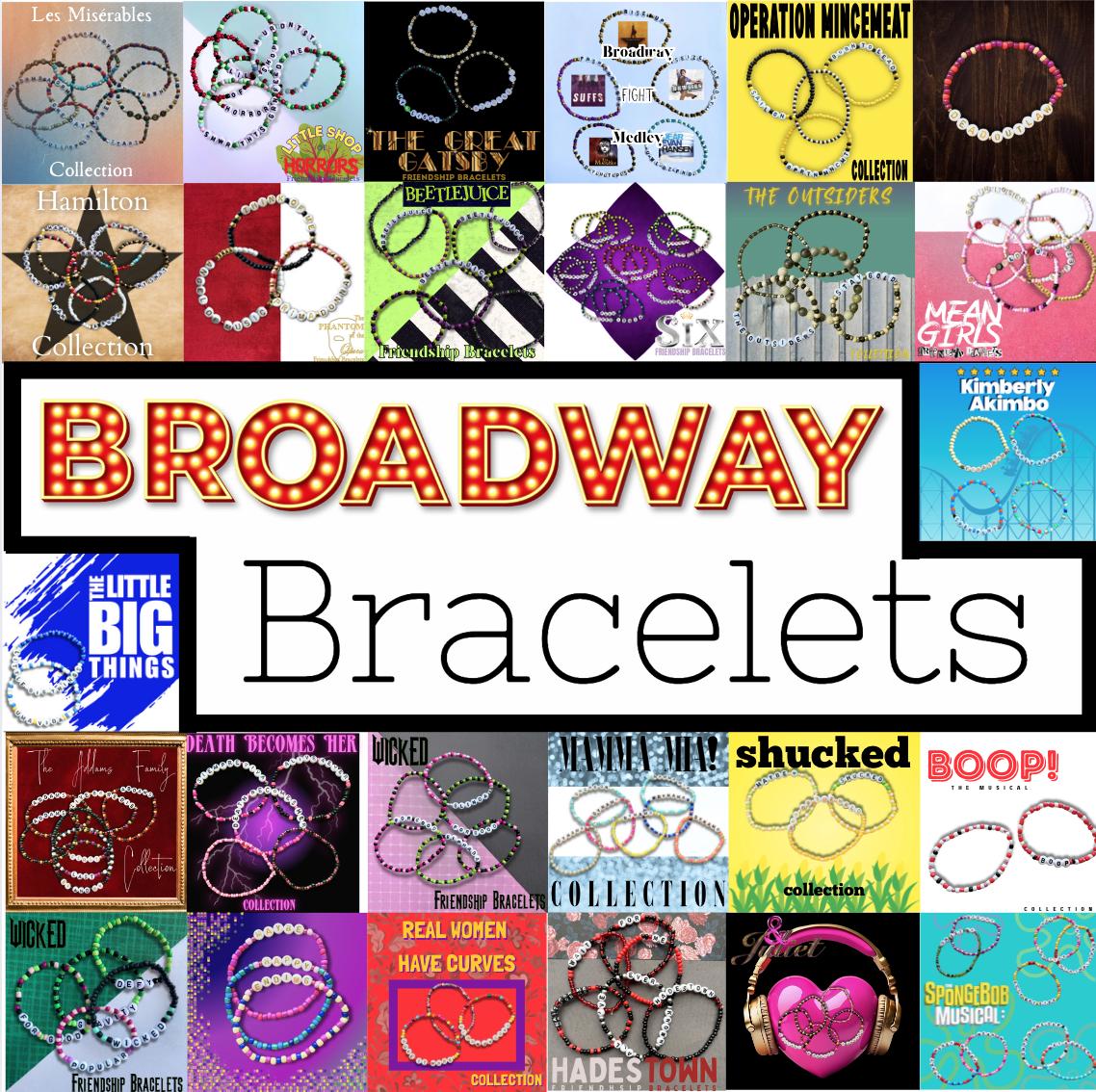 Broadway Friendship Bracelets - Broadway - Theatre/Theater -  Jewelry - Wicked - Hamilton - Hadestown - Les Miserables - Little Shop - Boop