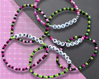 Wicked Friendship Bracelets - Broadway - Theatre/Theater -  Jewelry - For Good - Defy Gravity - Popular - Elphaba and Glinda - Beaded