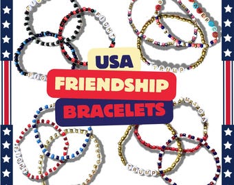 America Friendship Bracelets- Freedom - Conservative -  Trump - Republican - God Bless - MAGA - Liberty - 2024 Election - Swifties for Trump
