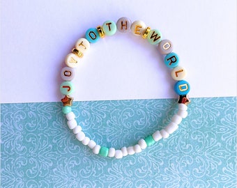 Christmas Friendship Bracelets - Joy to the World - Blue - Holidays - Christian - Jesus Christ - Christmas Jewelry - Christmas Carols
