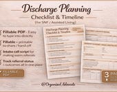 SNF Discharge Planning Template | Fillable PDF | Checklist + Placement Tracker + Handoff Summary | Social Work Tool