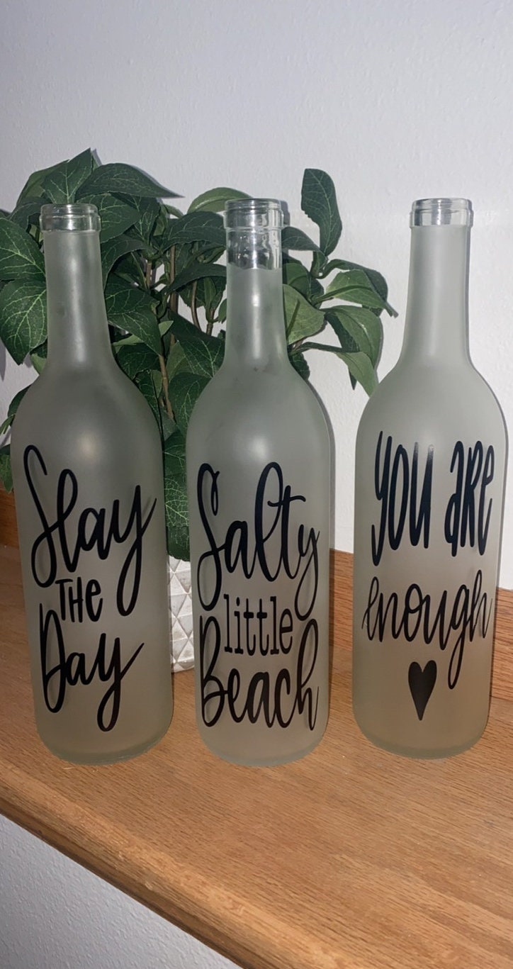 Light up wine Bottle Decor;frosted,clear,blue,green, black;Decorative wine bottles;housewarming gift;home decor;birthday gift;wedding gift - Thumbnail 3