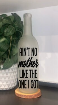 Mother's Day lighted wine bottle. wine bottle decor, best mom ever, #1 mom, mom word collage, world's greatest mom, best momma, mom gift - Thumbnail 3