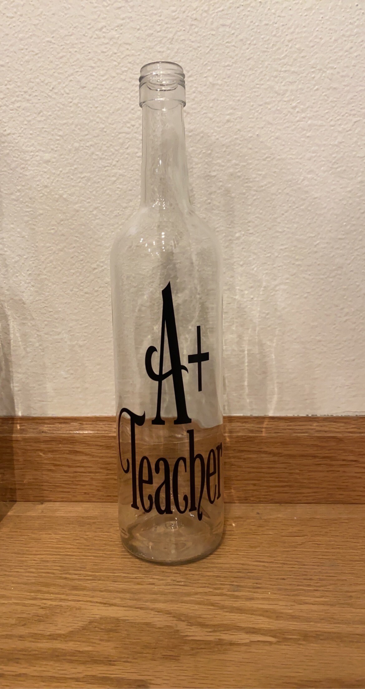 Light up wine Bottle Decor; frosted and clear wine bottles; teacher's day; teacher gift; best teacher ever;A+ teacher;teacher Christmas gift - Thumbnail 2