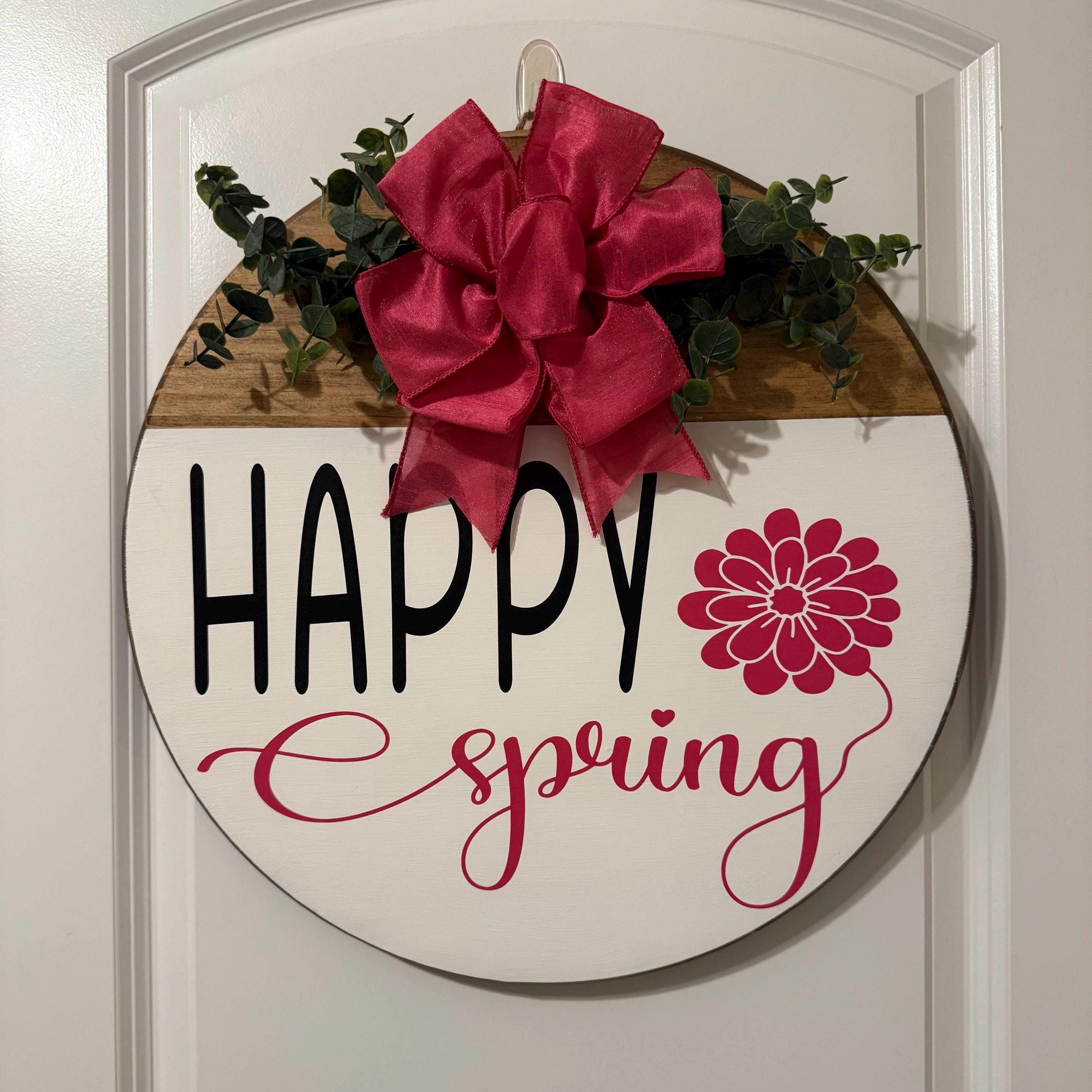 Happy Spring welcome door sign, welcome spring door sign. Welcom sign. Springtime welcome sign - Thumbnail 2