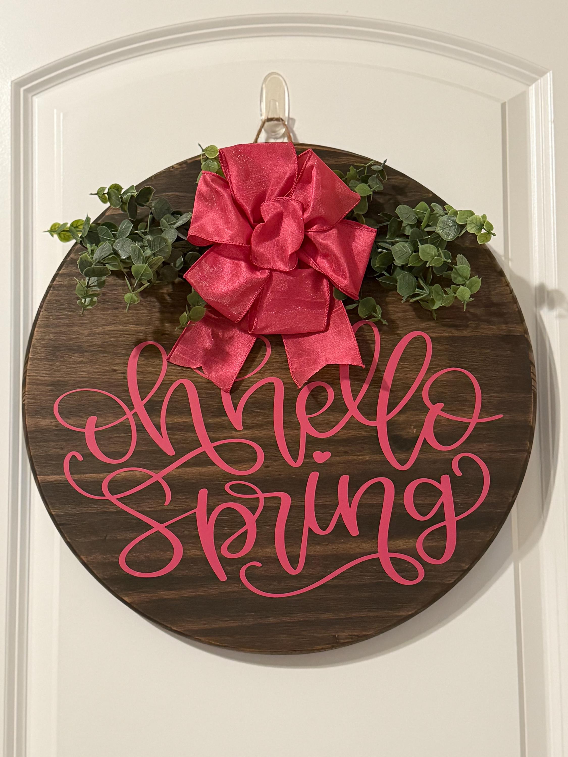 Oh hello Spring welcome door sign, welcome spring door sign. Welcome sign. Springtime welcome sign
