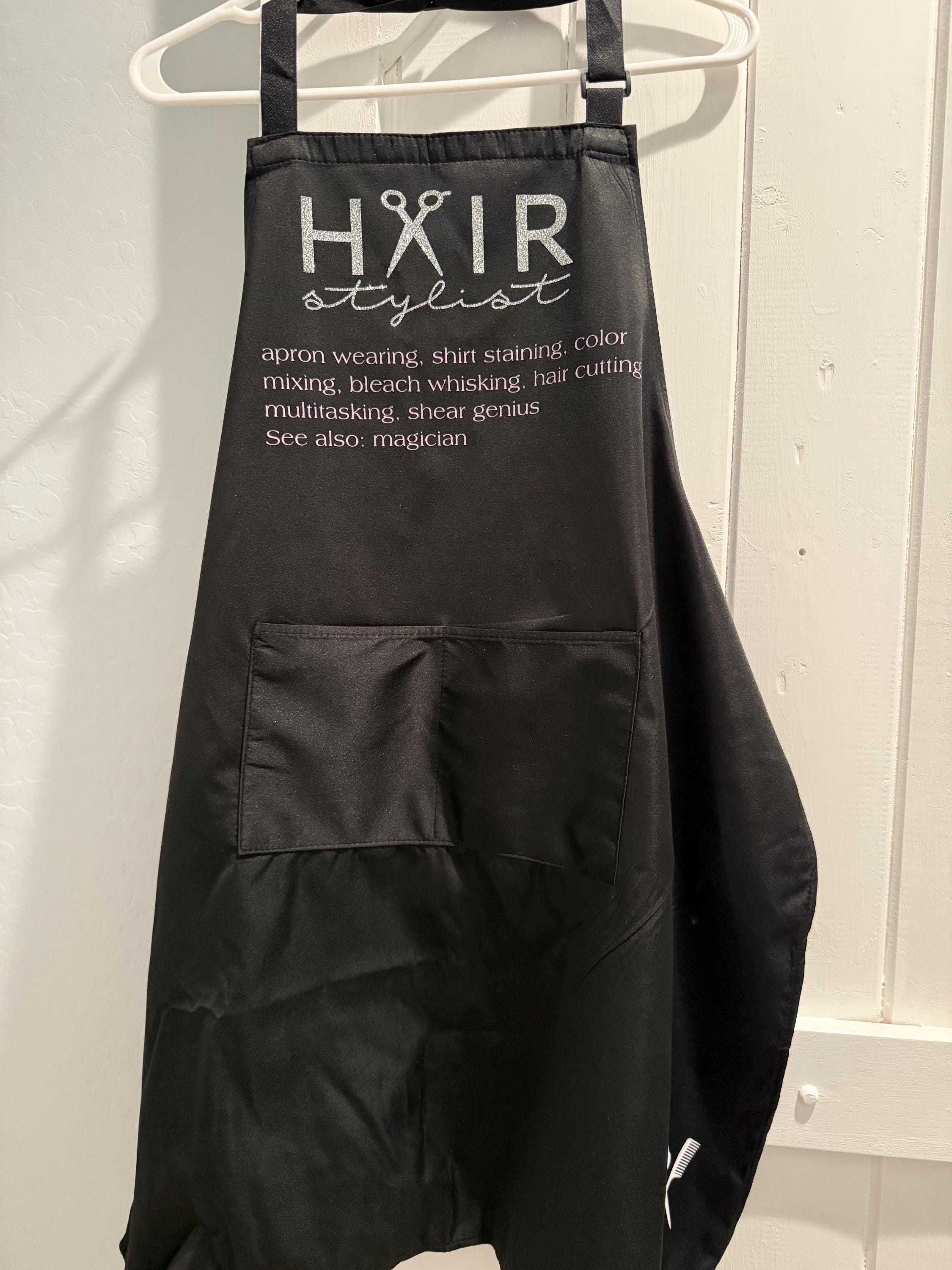 Custom Hair Stylist Apron, Hairdresser gift, Adjustable Hairdresser Apron, Personalized Apron, Salon Work Apron, lash Tech Apron - Thumbnail 3