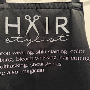 Custom Hair Stylist Apron, Hairdresser gift, Adjustable Hairdresser Apron, Personalized Apron, Salon Work Apron, lash Tech Apron