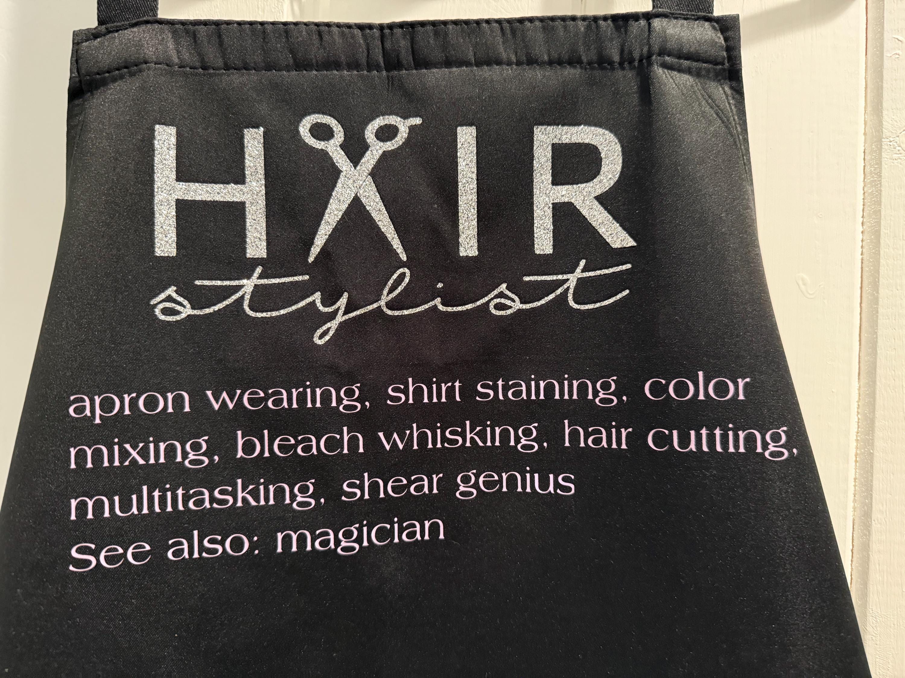 Custom Hair Stylist Apron, Hairdresser gift, Adjustable Hairdresser Apron, Personalized Apron, Salon Work Apron, lash Tech Apron - Image 1