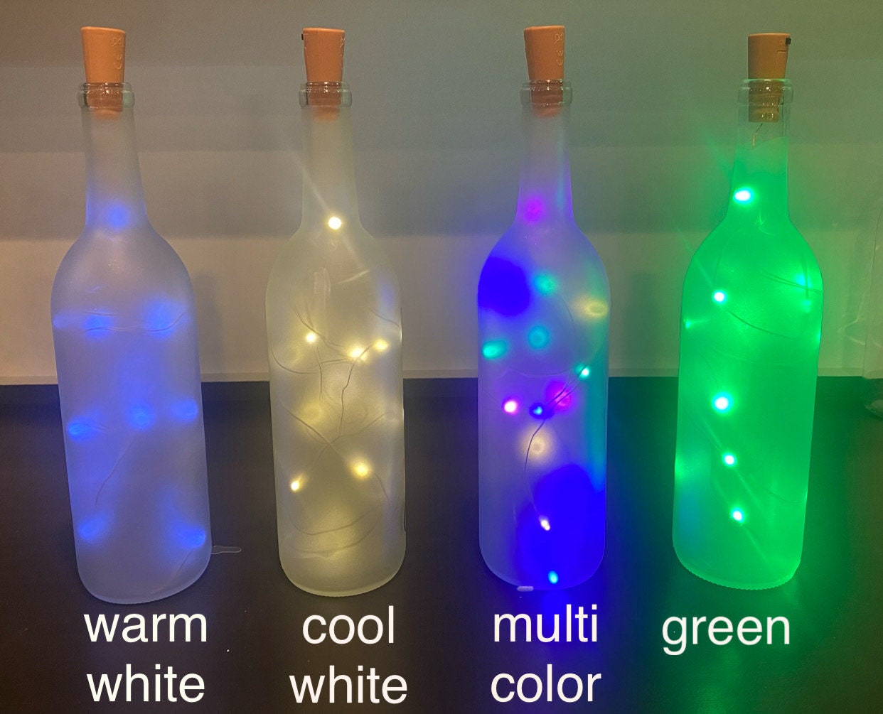 St Patrick’s Day Decor. St Patrick’s Day gnome decor. Wine Bottle Lights. Lighted St Patrick’s Day Wine Bottles. - Thumbnail 3