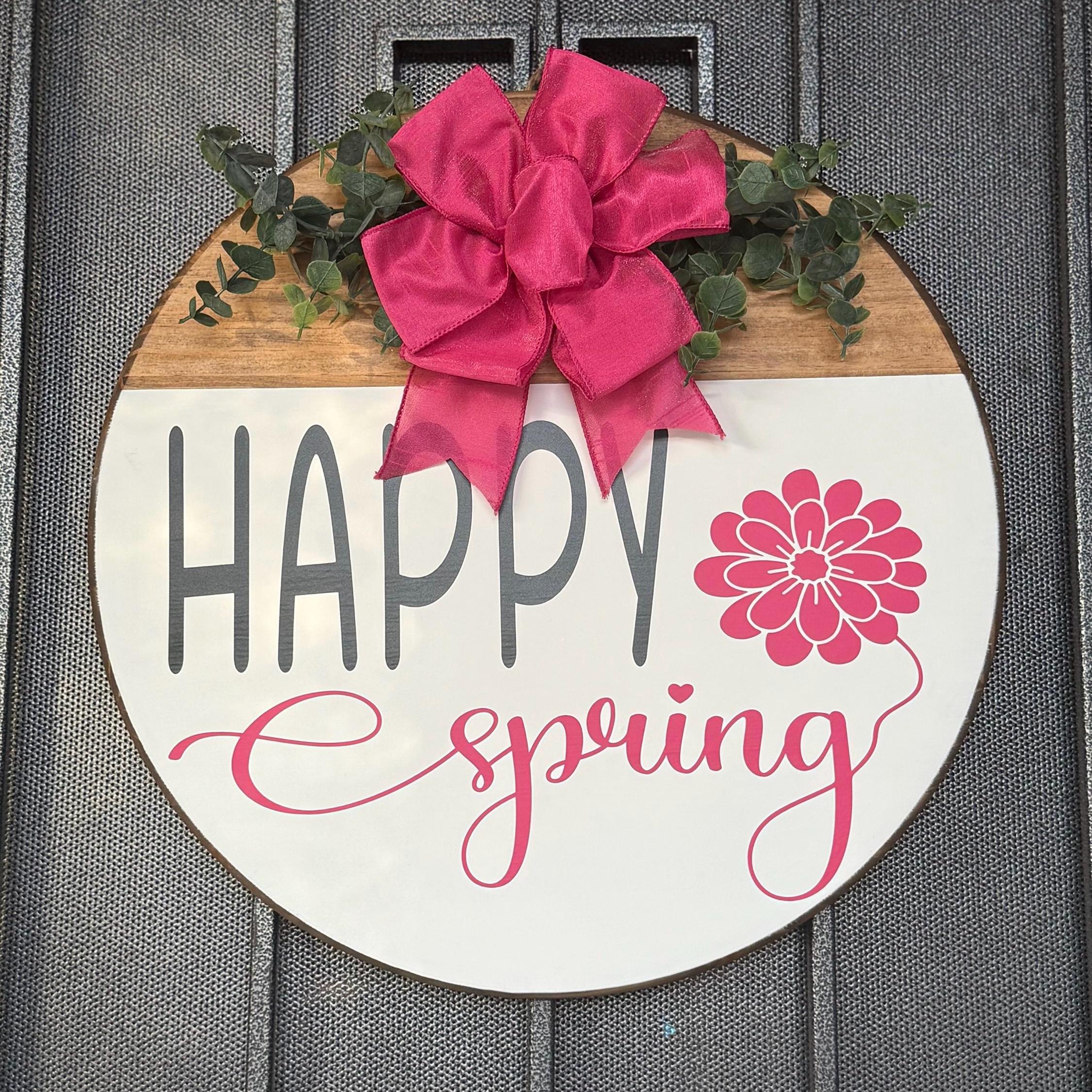 Happy Spring welcome door sign, welcome spring door sign. Welcom sign. Springtime welcome sign