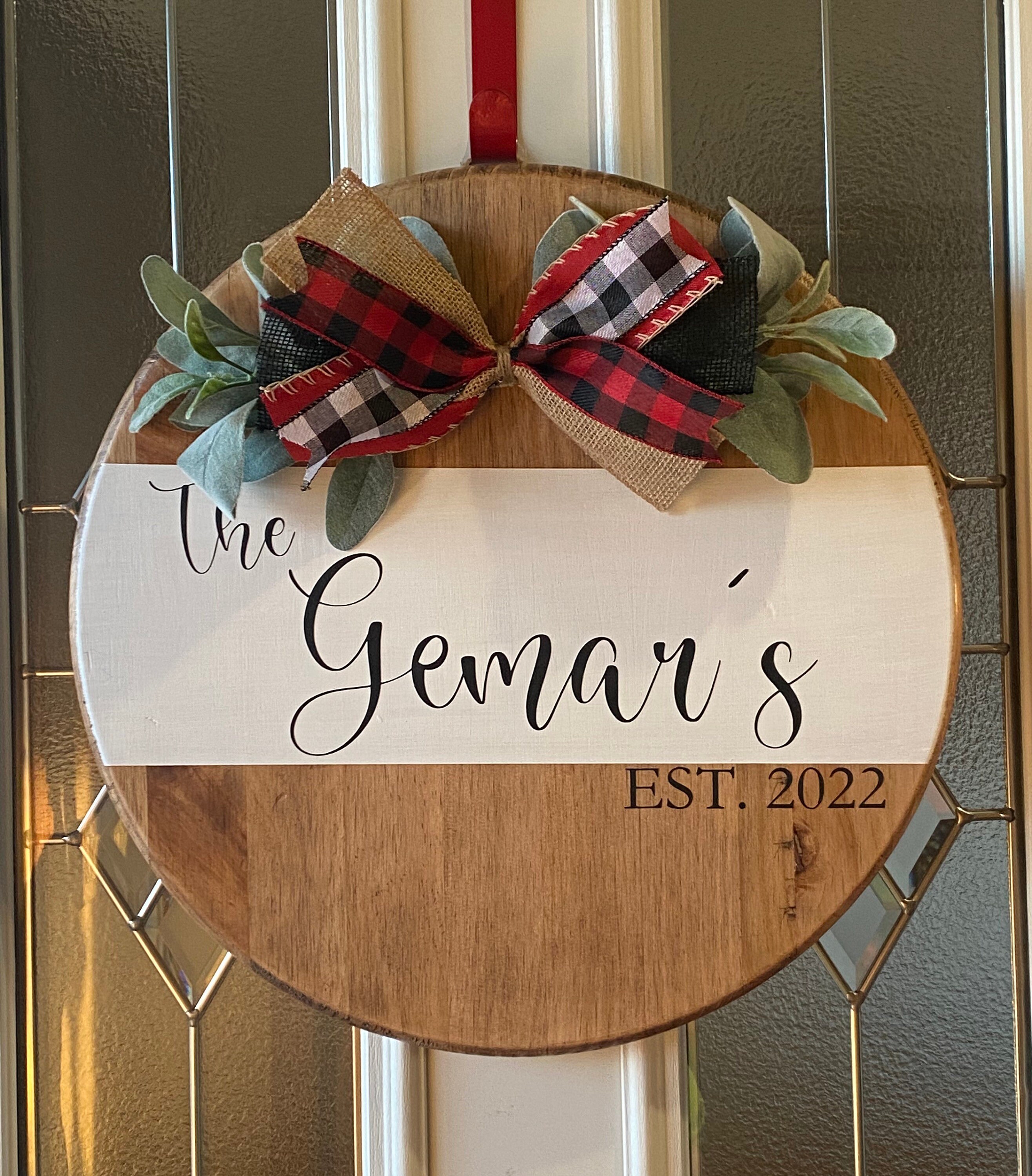 Family Last Name Door Hanger, Personalized, Welcome Sign, Wedding Gift, Front Door Decor