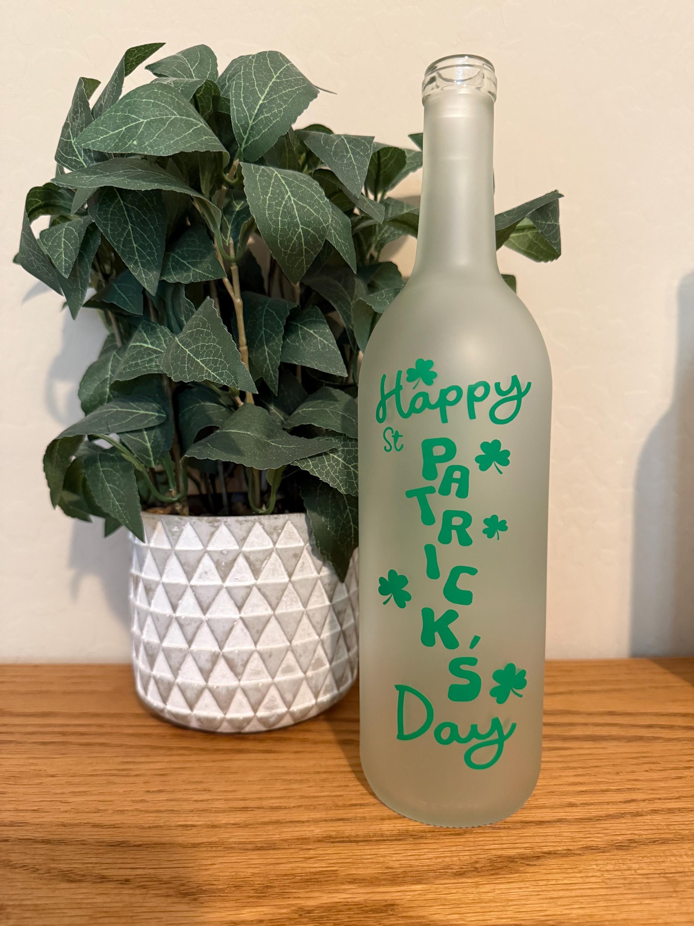 St Patrick’s Day Decor. Happy St Pat’s Day. St Patrick’s Day Lights.  Lighted St Patrick Day Wine Bottles. St Paddy’s day decor. - Thumbnail 2