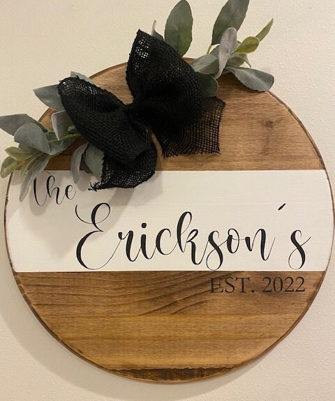 Family Last Name Door Hanger, Personalized, Welcome Sign, Wedding Gift, Front Door Decor - Thumbnail 3