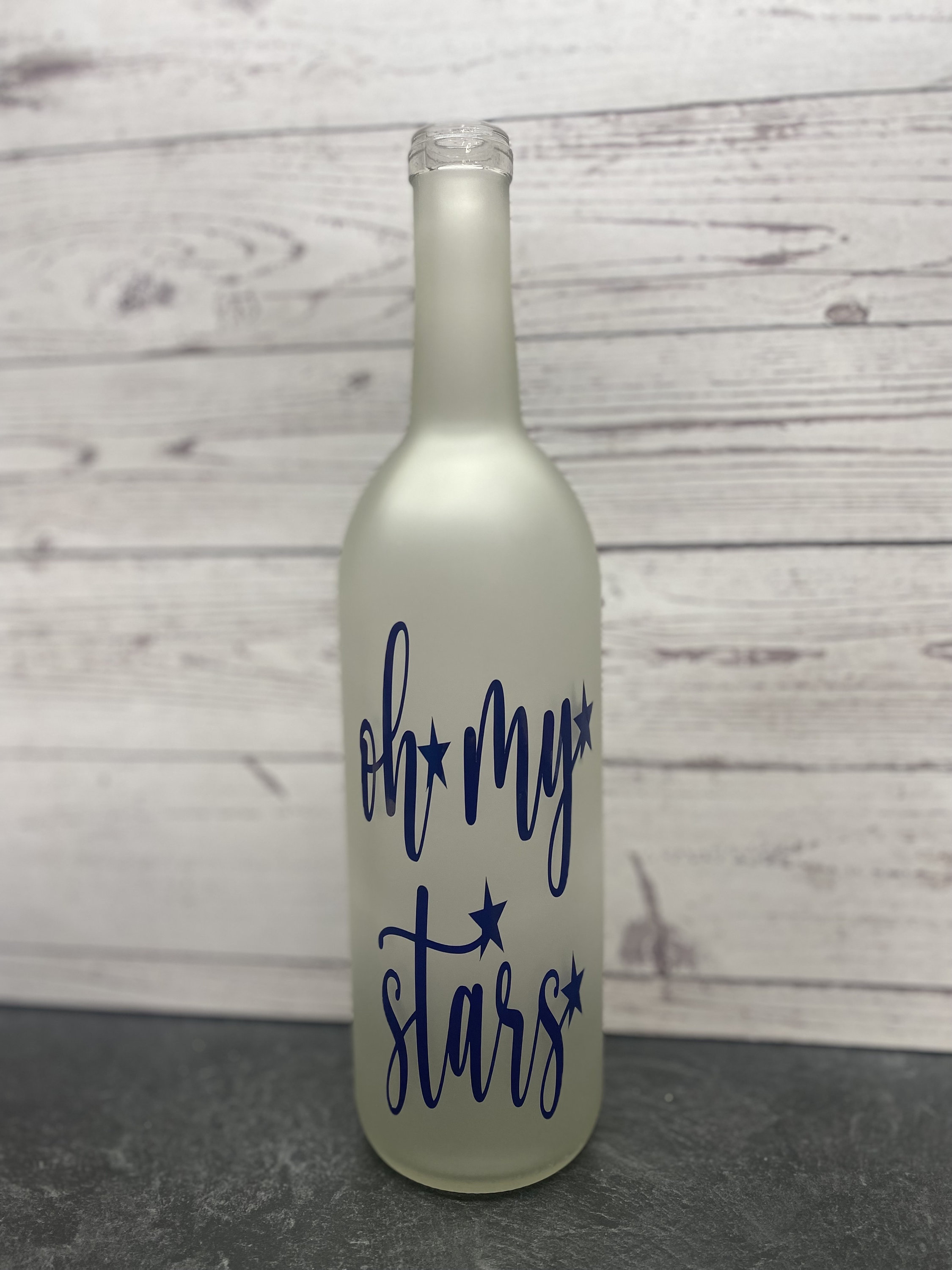 Oh my stars lighted wine bottle. Memorial Day gift, sister gift, girlfriend gift, 4th of July gift, patriotic gift,light up wine bottle