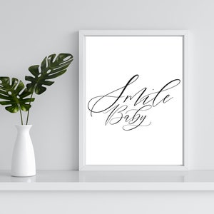 Smile Baby, Digital Poster, Poster Saying, Gift Idea, Affirmation