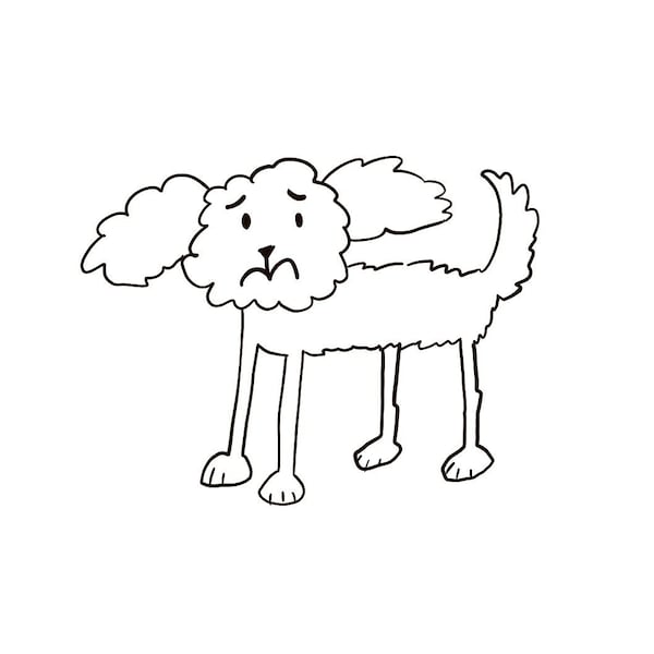 Sad Pup clip art, dog, puppy, pet, doodle