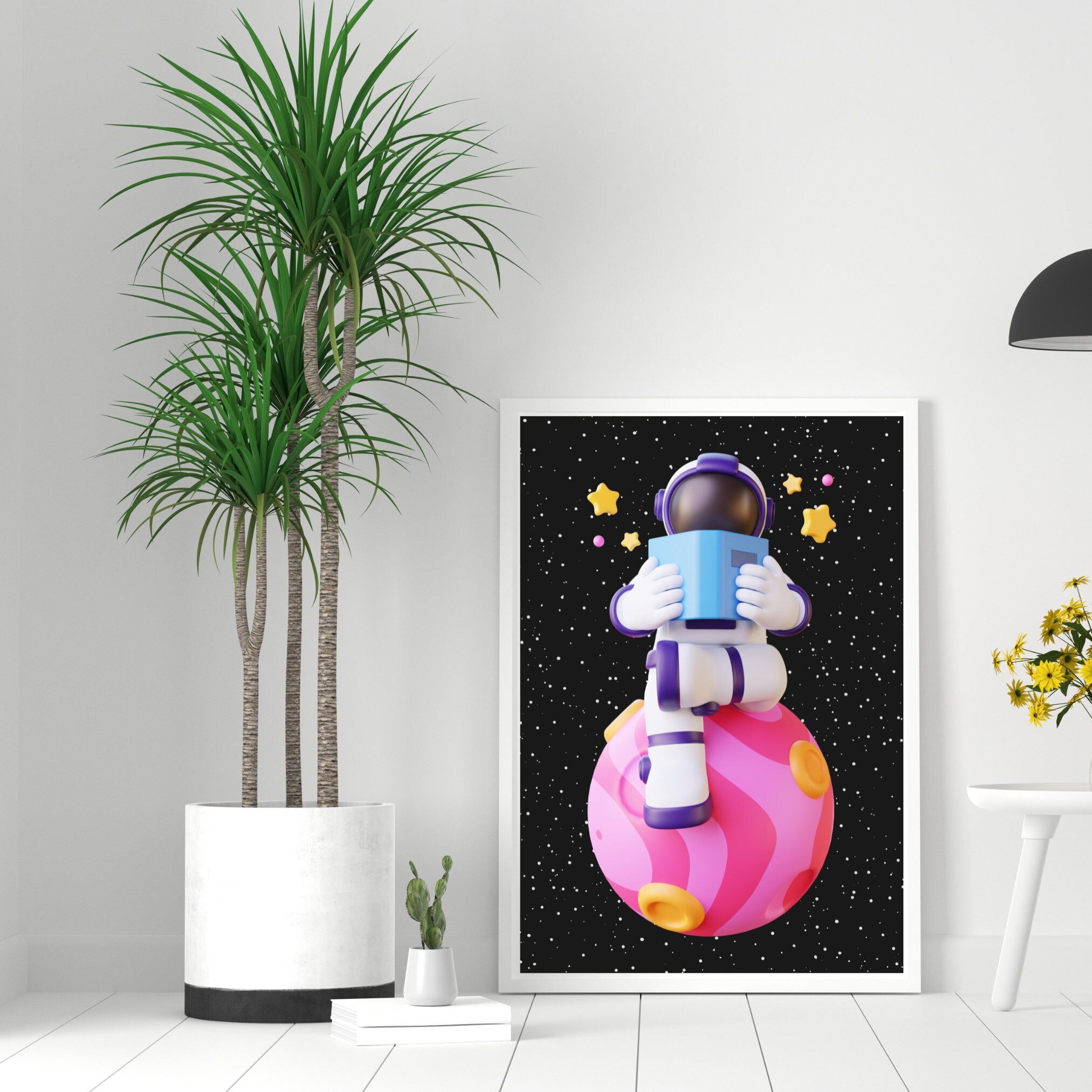 Astronaut Art Print, Cosmonaut Poster, Printable Nursery Space Themed ...