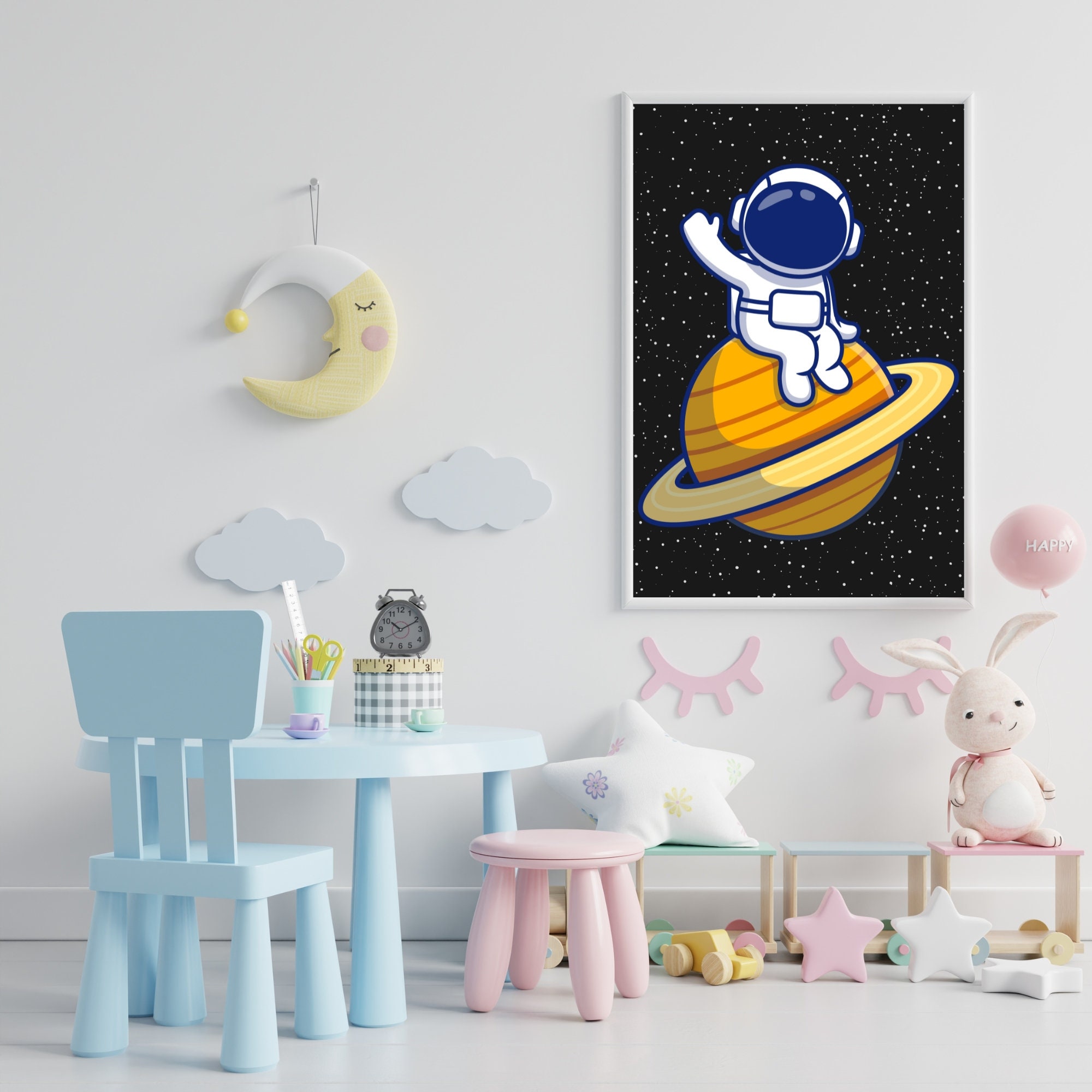 Astronaut Art Print, Cosmonaut Poster, Printable Nursery Space Themed ...