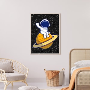 Astronaut Art Print, Cosmonaut Poster, Printable Nursery Space Themed ...