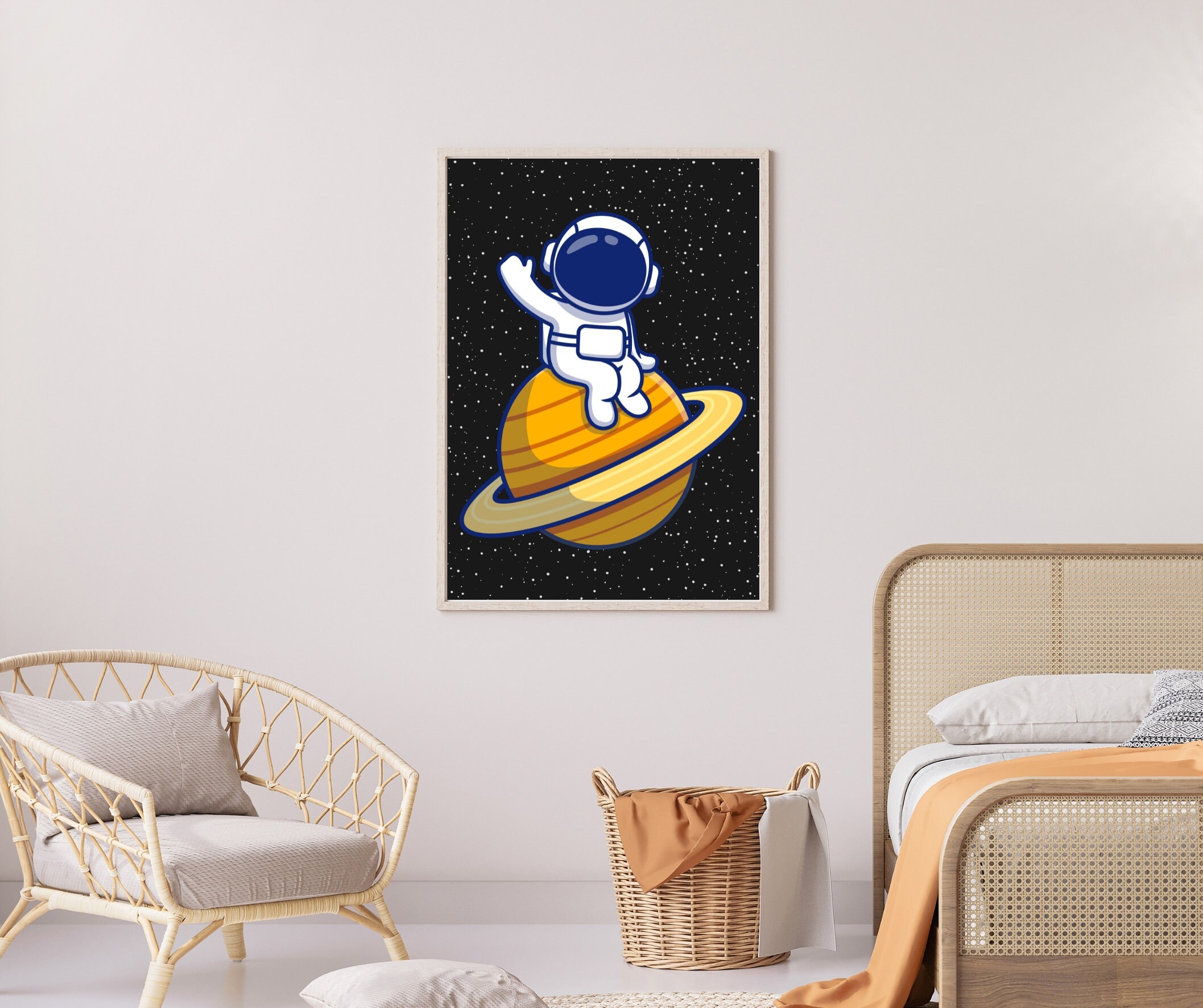 Astronaut Art Print, Cosmonaut Poster, Printable Nursery Space Themed ...