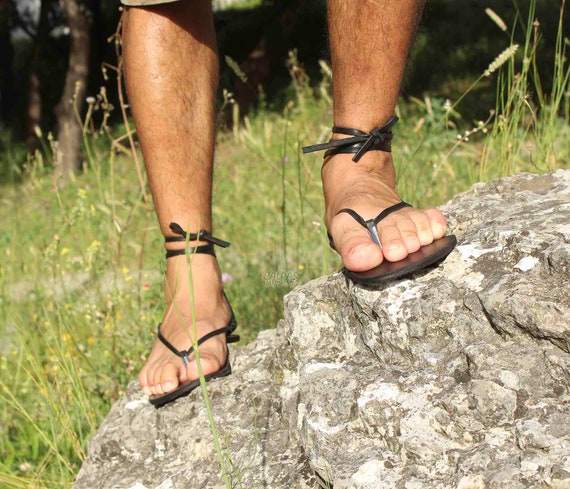 Sandalias minimalistas de cuero para hombre con suela flexible - Etsy