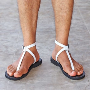 Minimalist Barefoot Men Leather Sandals, Sexy Men Sandals, Summer Gay Sandals - Sin M