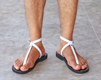 Minimalist Barefoot Men Leather Sandals, Sexy Men Sandals, Summer Gay Sandals - Sin M