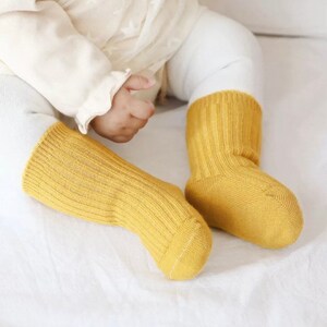 Nouveau-né tout-petits genoux chaussette haute bébé fille/garçon solide  longues chaussettes chaud coton décontracté bas 