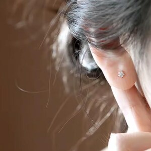 14K Gold plated baby earrings, Baby girl first earrings, Real gold and silver, Silver Earrings, gold and silver studs image 13