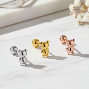 14K Gold plated baby earrings, Baby girl first earrings, Real gold and silver, Silver Earrings, gold and silver studs image 3