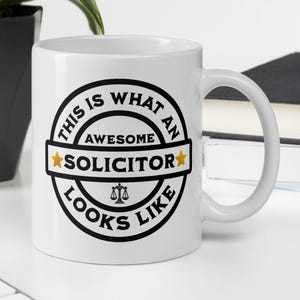 Awesome Solicitor, Solicitor Mug, Law graduate gifts, new jobs gift, women solicitors, cute solicitor mug. Thankyou gift for solicitor
