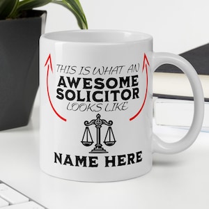 Custom Solicitor Gift This Is What An Awesome Solicitor Looks Like, Add any mug New solicitor Mug, Cute lawyer gift, solicitor secret santa