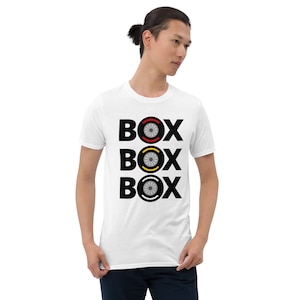 Box Box, maglietta di Formula 1, equipaggiamento formale 1, maglietta unisex