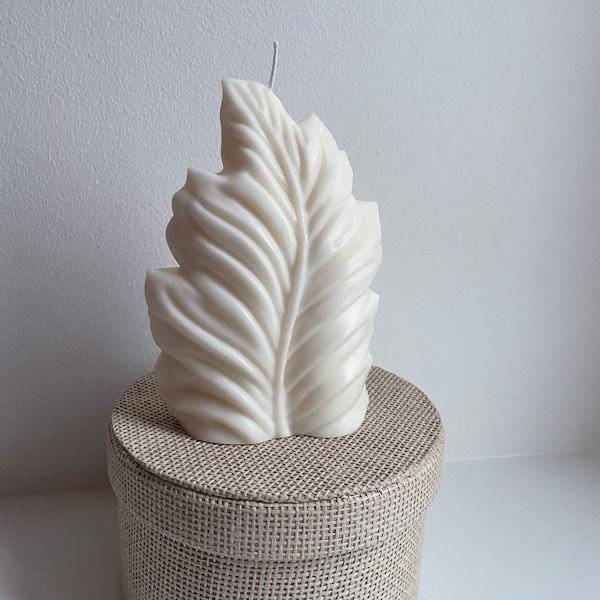 Grande Bougie artisanale  Feuille de Palmier - Plume