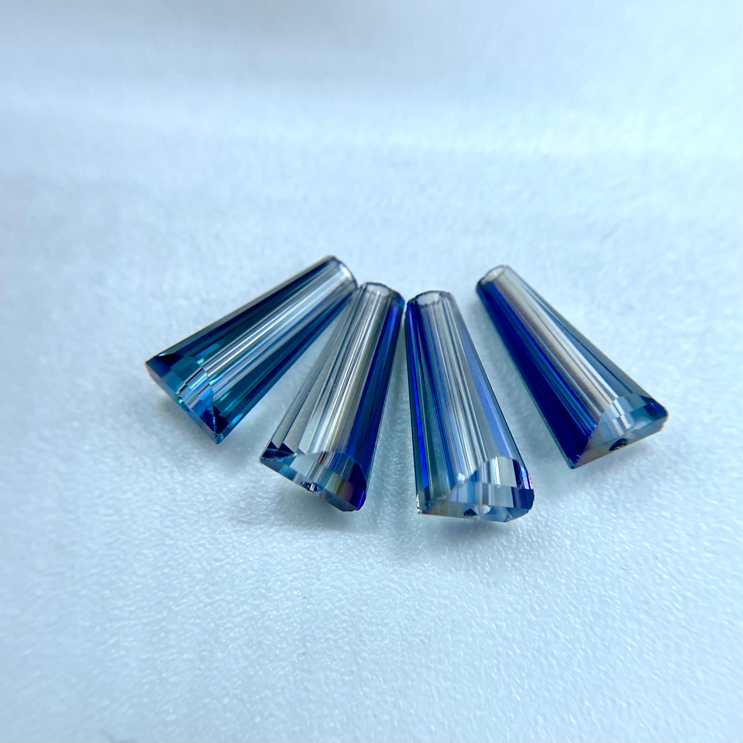 Blue AB Cone Crystals Czech Crystals 12mm Crystals for Etsy