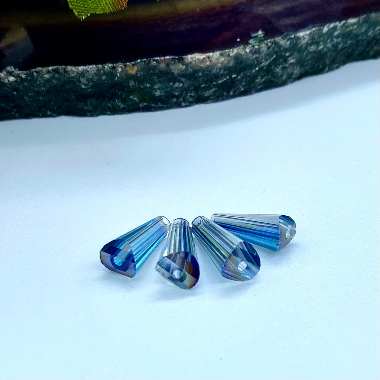 Blue AB Cone Crystals Czech Crystals 12mm Crystals for Etsy
