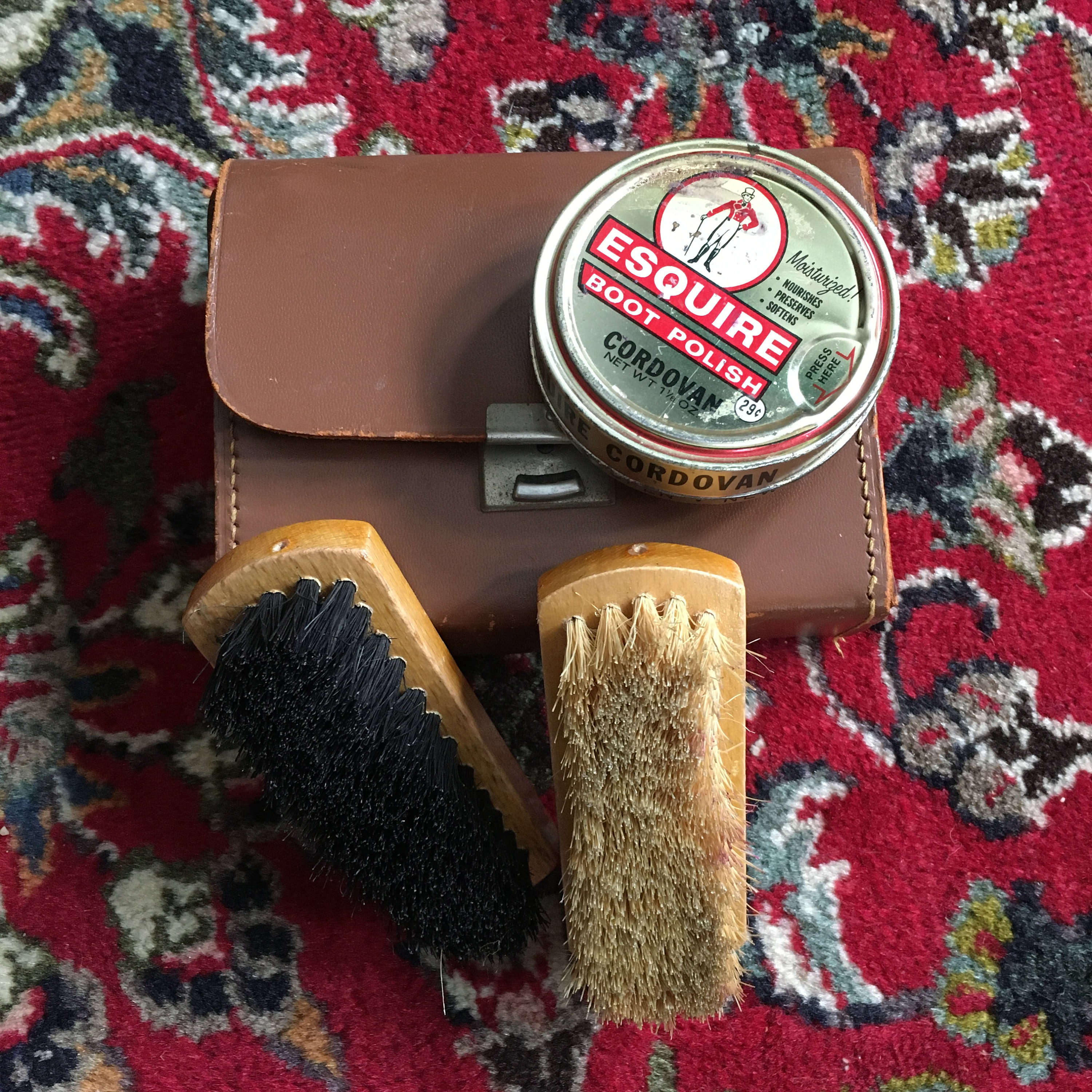 KIWI 5.5 Shoe & Boot SHINE BRUSH 100% Horsehair Brown Bristles W/ Solid  Wood Handle Shining Buffing Buff Polish Leather 5 1/2 Long 19400 