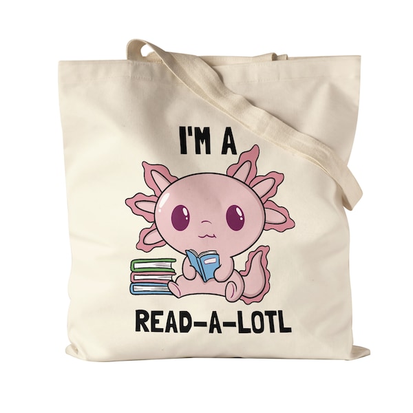 I am a read a lotl Jutebeutel Stoffbeutel Bücherliebe Bücherwurm Würmchen süßes Motiv lesen macht Spaß Bücher