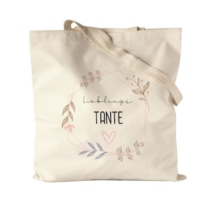 Lieblingstante Jutebeutel Stoffbeutel Canvas Tanti Geschenkidee Geburtstag Nichte Neffe