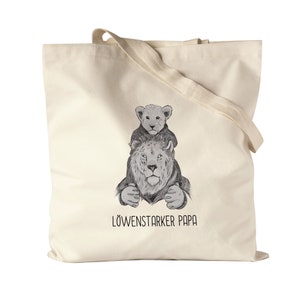 Lion Strong Dad Jute Bag Tissu Sac Toile SW Disant Lion Papa Fête des Pères Idée Cadeau Meilleur Papa Papa