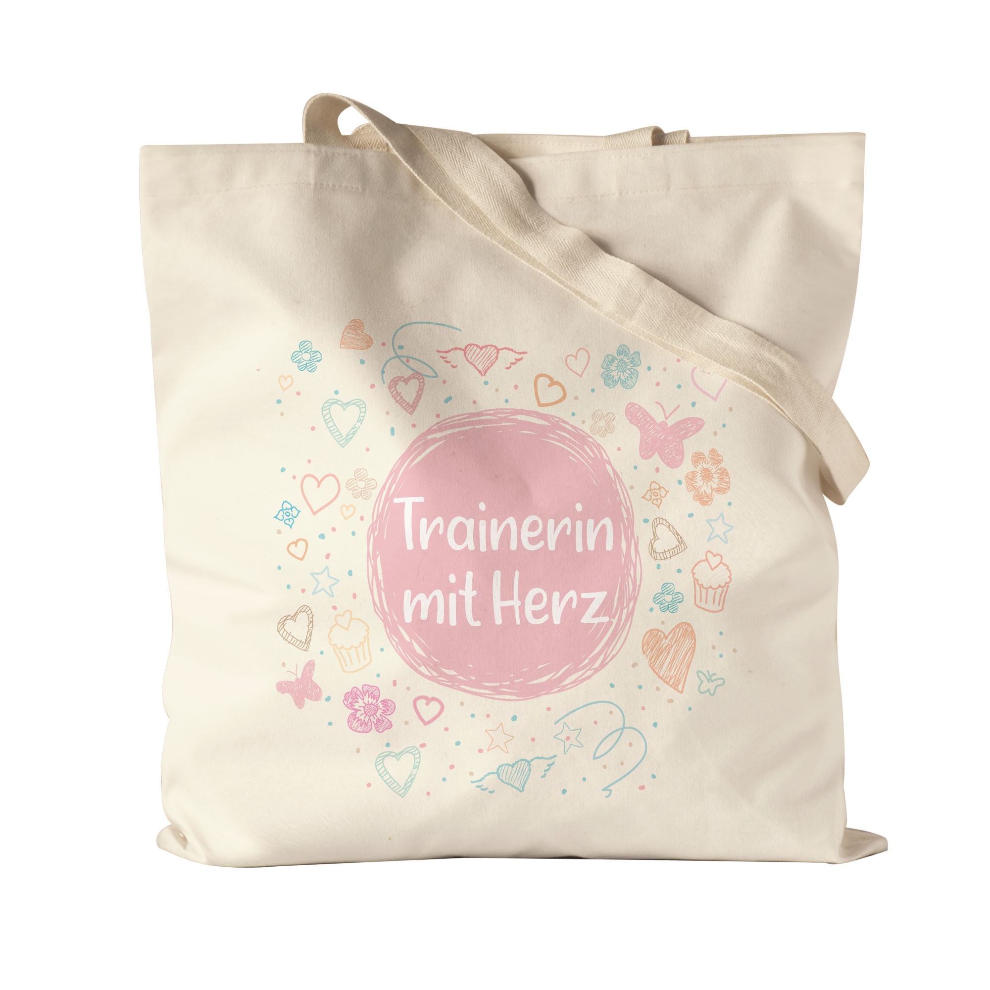 Trainer with Heart Jute Bag Fabric Bag Canvas Thank You Gift Say Thank You For Everything Fitness Handball Football Club