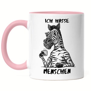 Je déteste les gens Mug Rose Morning Grouch Premier café Collègues de bureau Cadeau zèbre